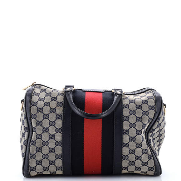 Gucci Medium Vintage Web Boston Bag GG Canvas - Picture 1 of 7